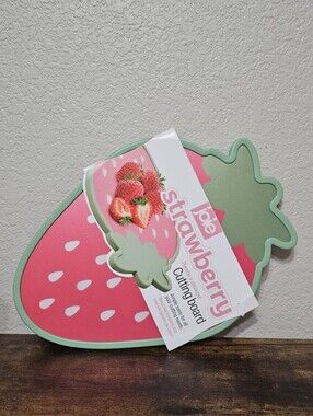 Joie Strawberry Shaped Cutting Board in Pink and Green